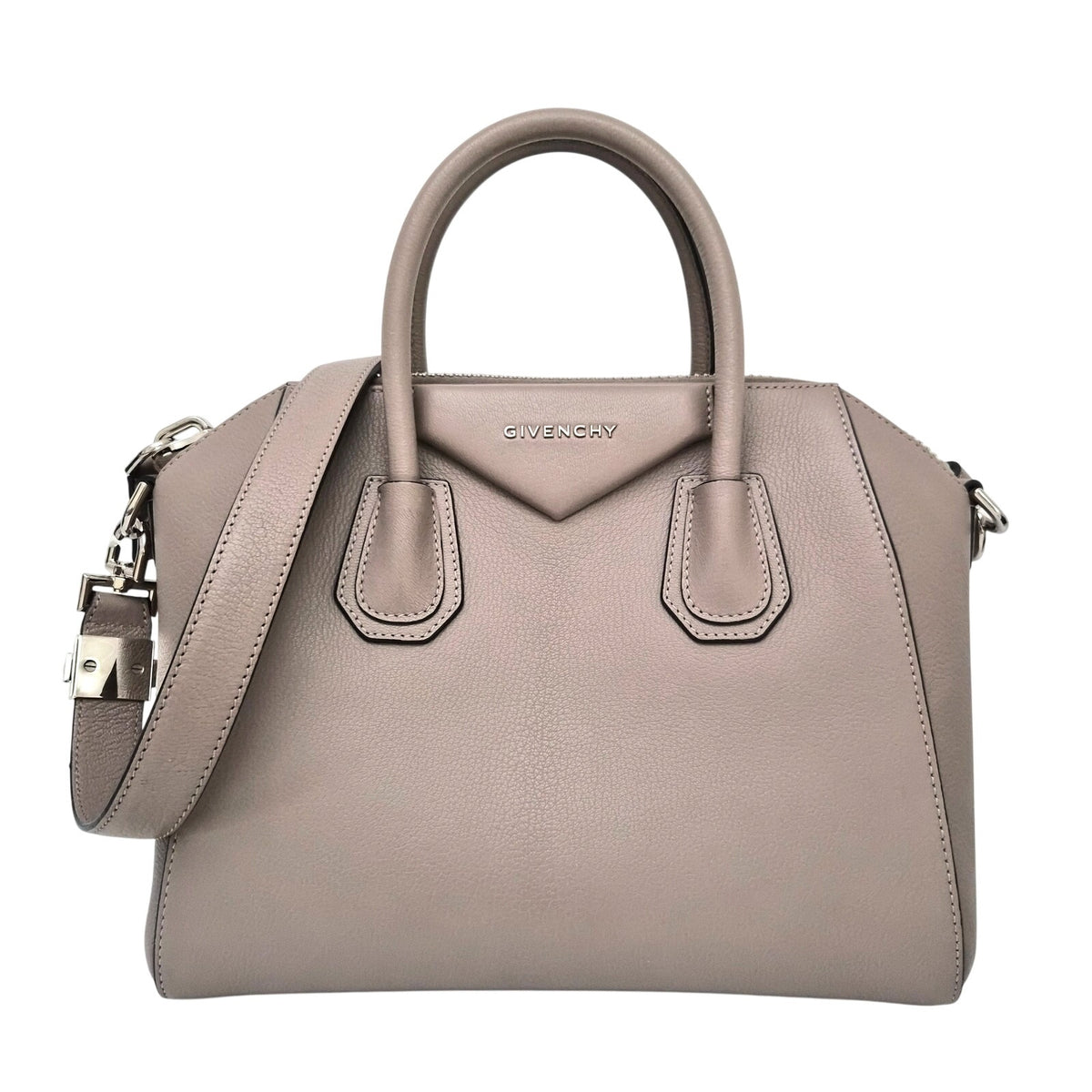 Givenchy Small Gray Leather Antigona Shoudler Bag 2026