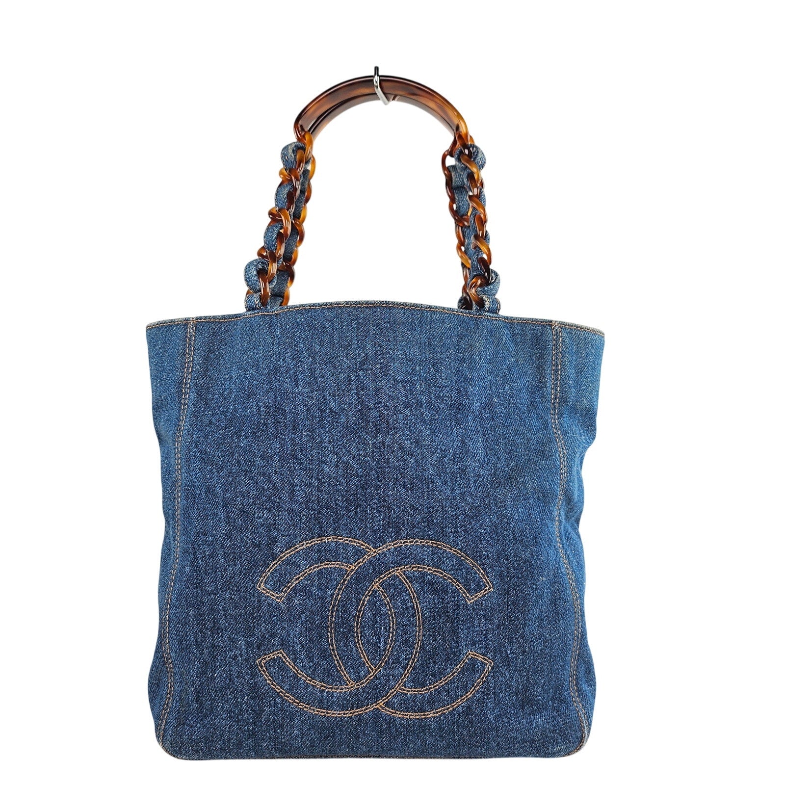 Chanel CC Tortoiseshell Denim Tote