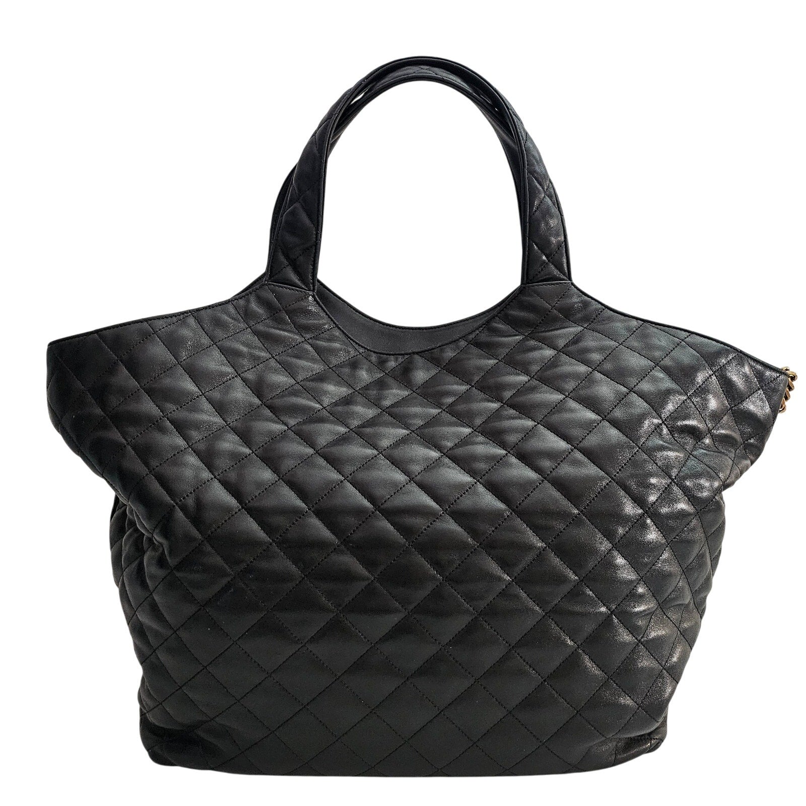 Saint Laurent Icare Maxi Quilted Lambskin Shopping Tote Black