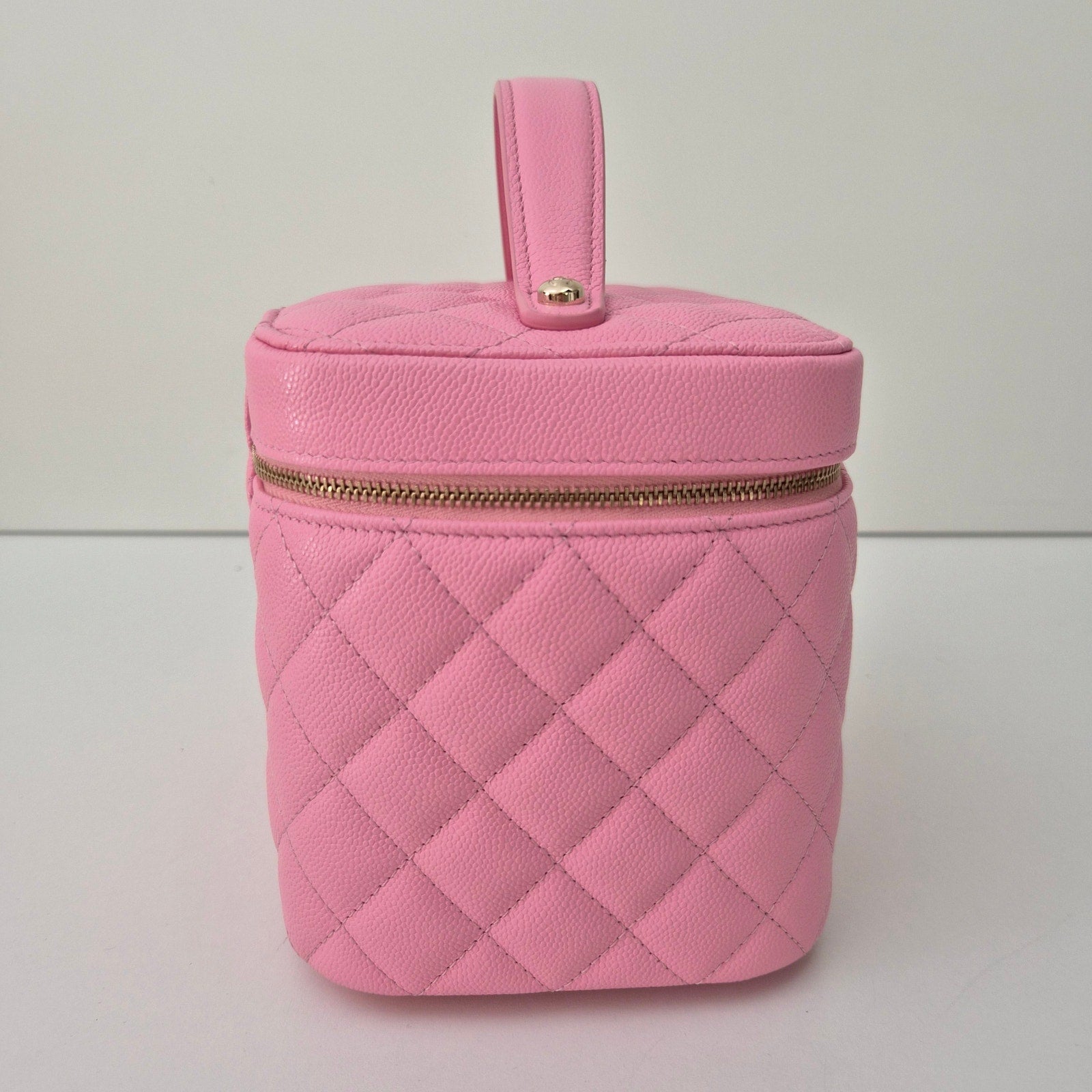 Chanel Caviar Quilted Large Vanity Bag with Mirror Pink NWT