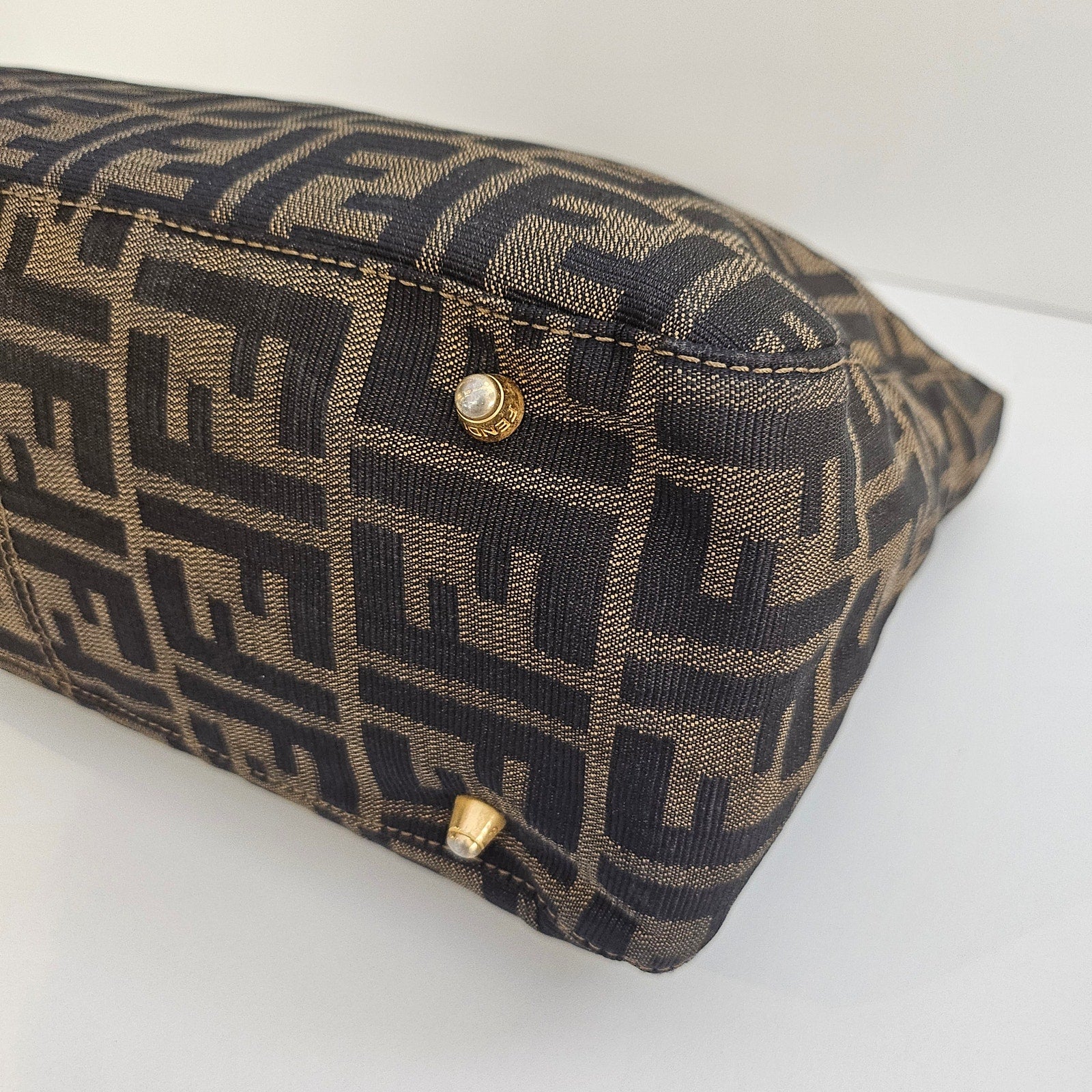 Fendi Zucca Small Holdall Tote Tobacco