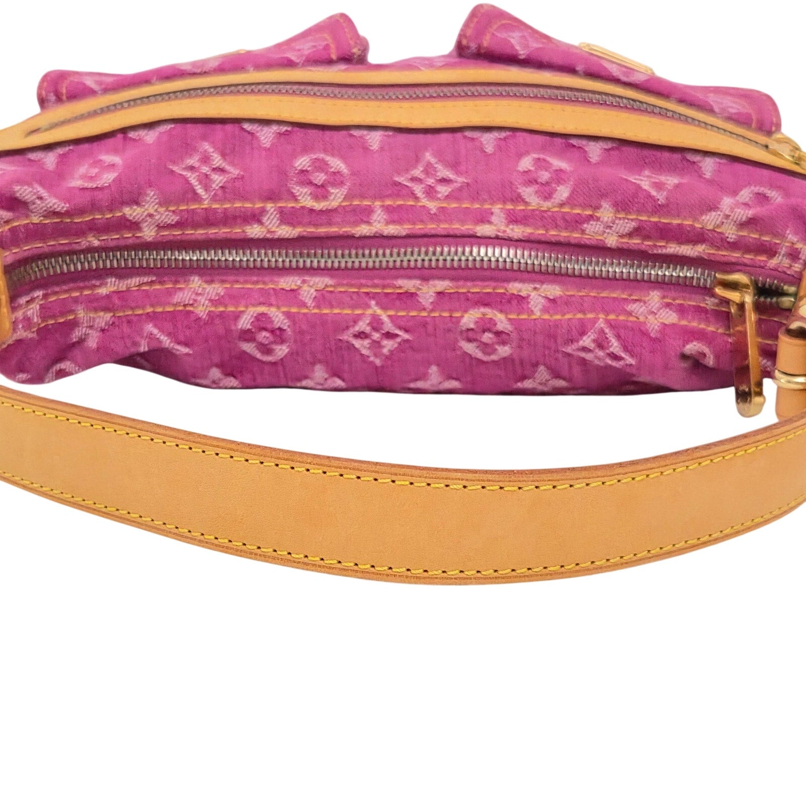 Louis Vuitton Fuchsia Denim Monogram Baggy PM Bag