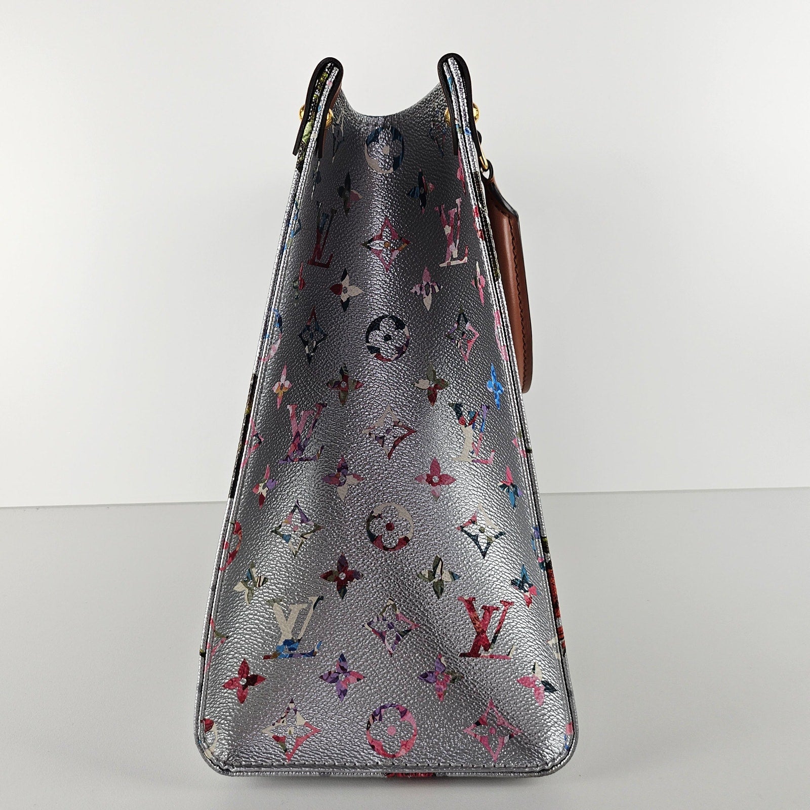 Louis Vuitton Metallic Monogram LV Garden OnTheGo MM Silver