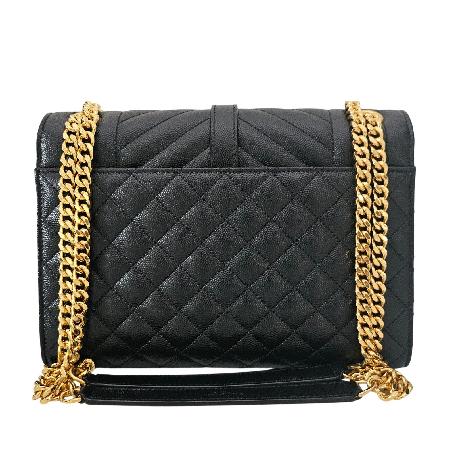 Saint Laurent Grain De Poudre Matelasse Triquilt Medium Satchel Black