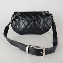 Load image into Gallery viewer, Chanel Quilted Uniform Leather CC Belt Bum Bag Black
