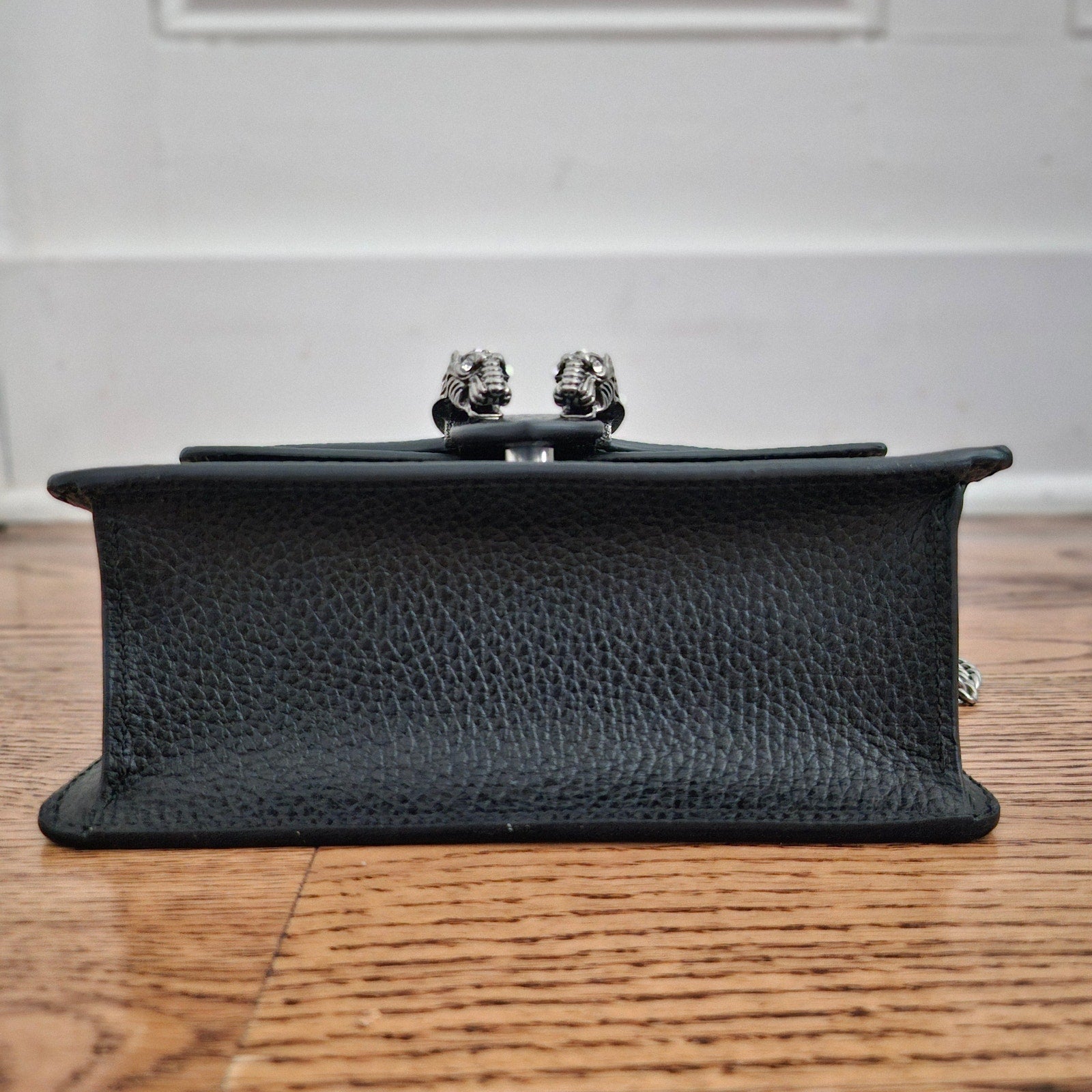 Gucci Mini Crystal Top Handle Dionysus Black Leather Crossbody