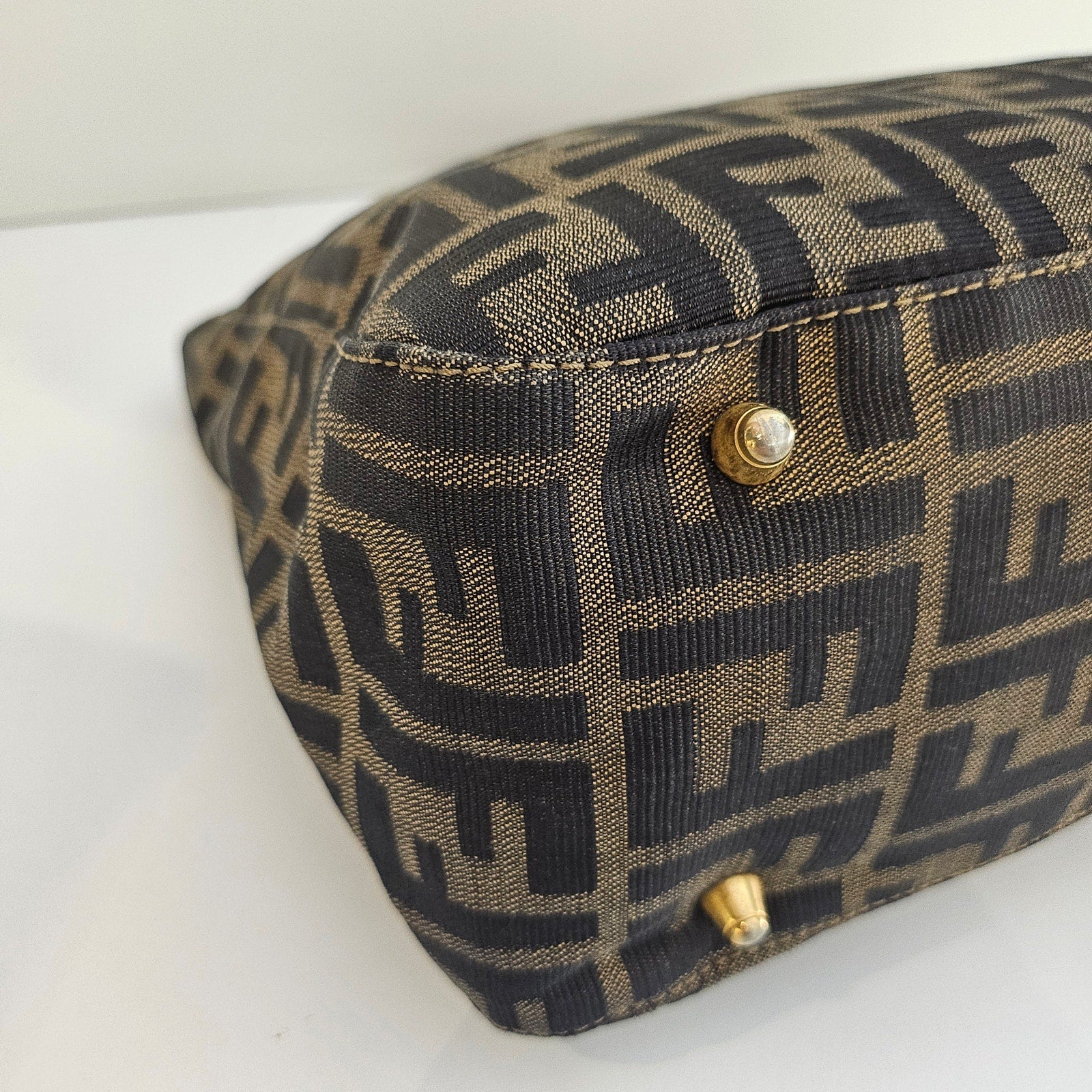 Fendi Zucca Small Holdall Tote Tobacco