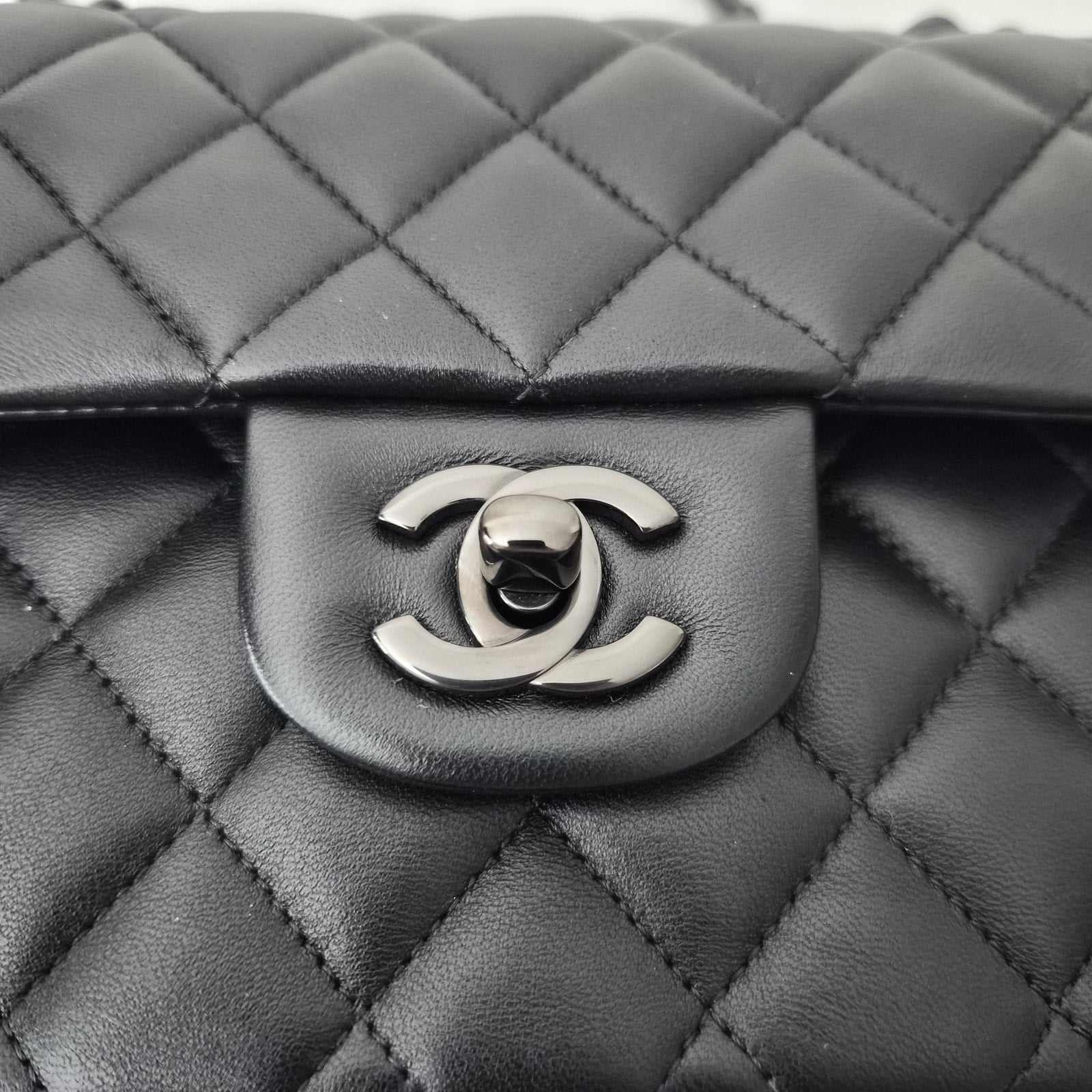Chanel So Black Lambskin Small Classic Flap