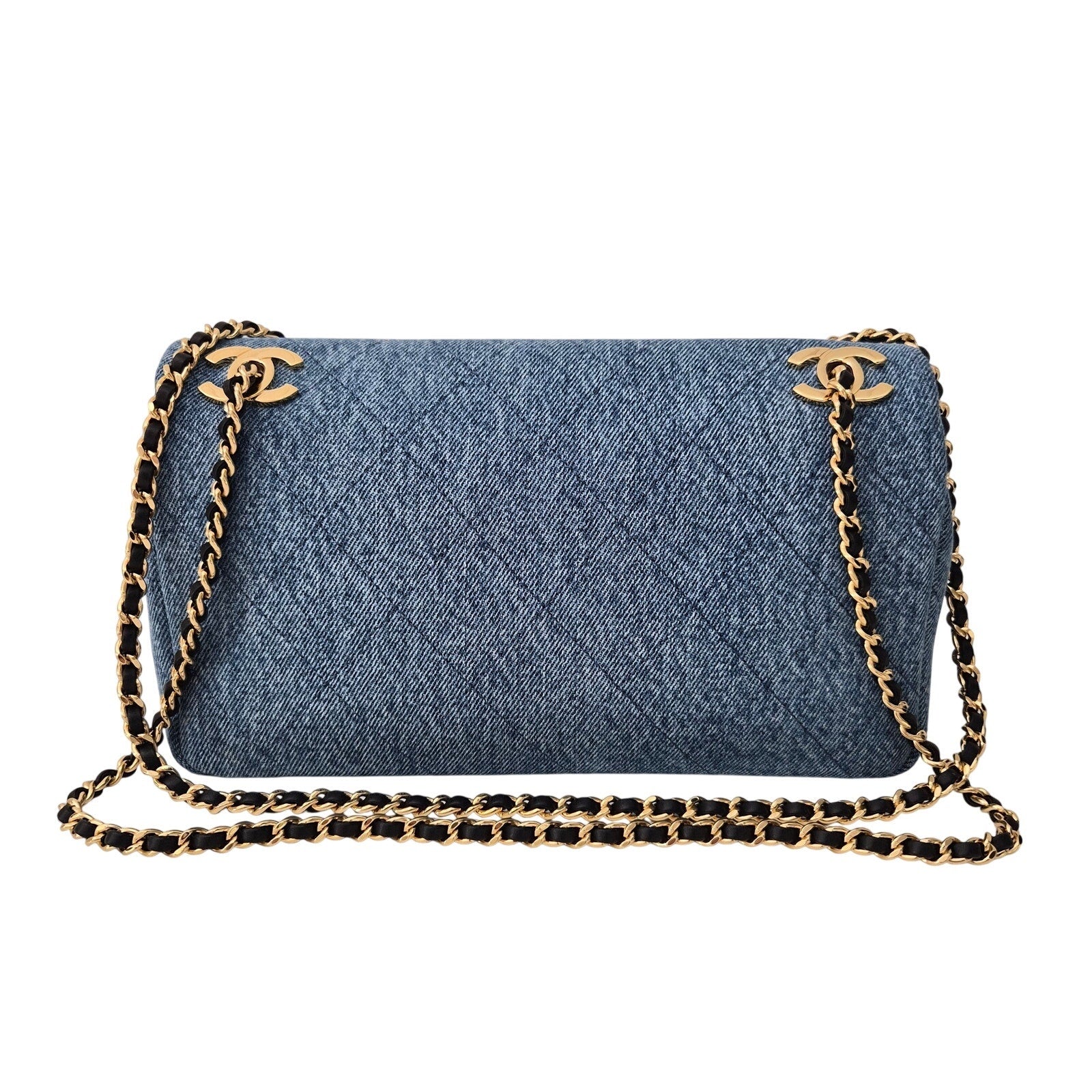 Chanel Denim Quilted Eyes On You Flap Blue