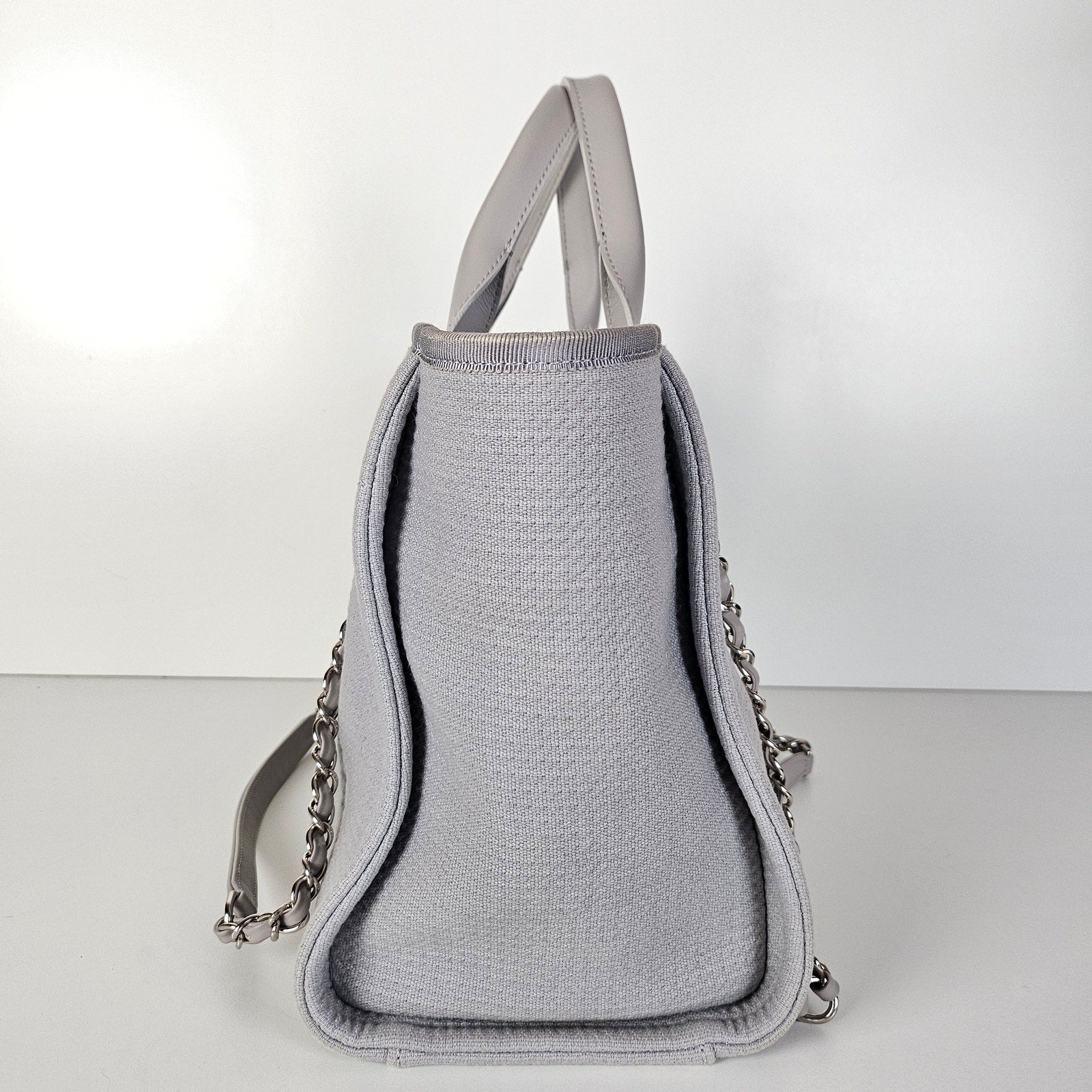 Chanel Small NM Deauville Canvas Tote Gris / Gray