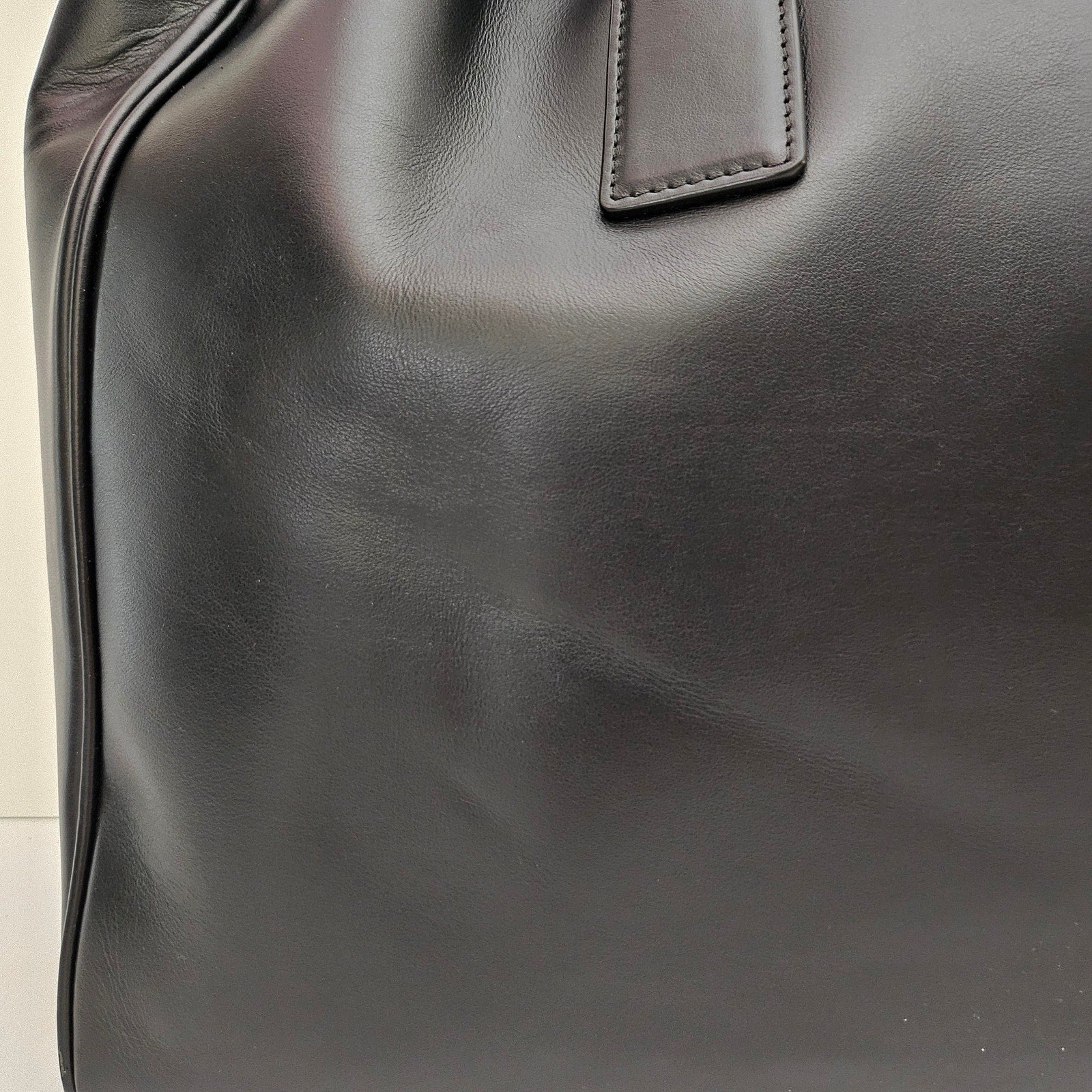 Celine Large Cabas Hippo Drawstring Cuir Triomphe Smooth Leather Tote Black