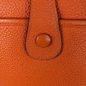Hermes Clemence Leather III Evelyne GM Crossbody Bag Orange