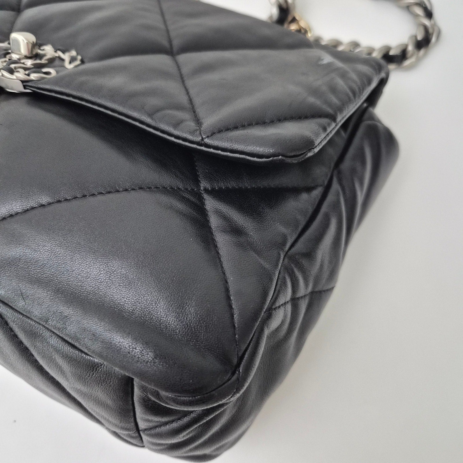 Chanel Lambskin Quilted Large Chanel 19 Flap Black