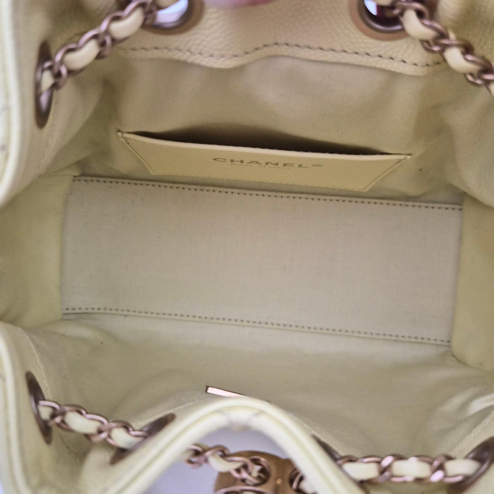 Chanel 25 Mini Yellow Caviar Shoulder Bag