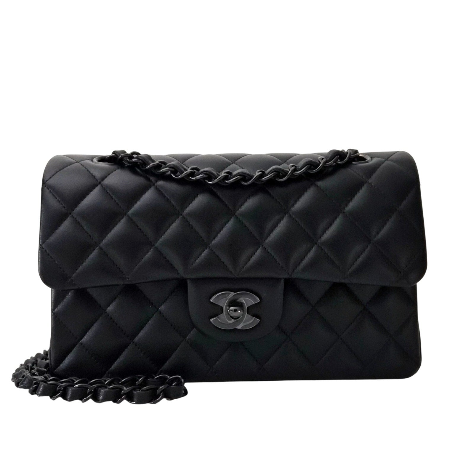Chanel So Black Lambskin Small Classic Flap