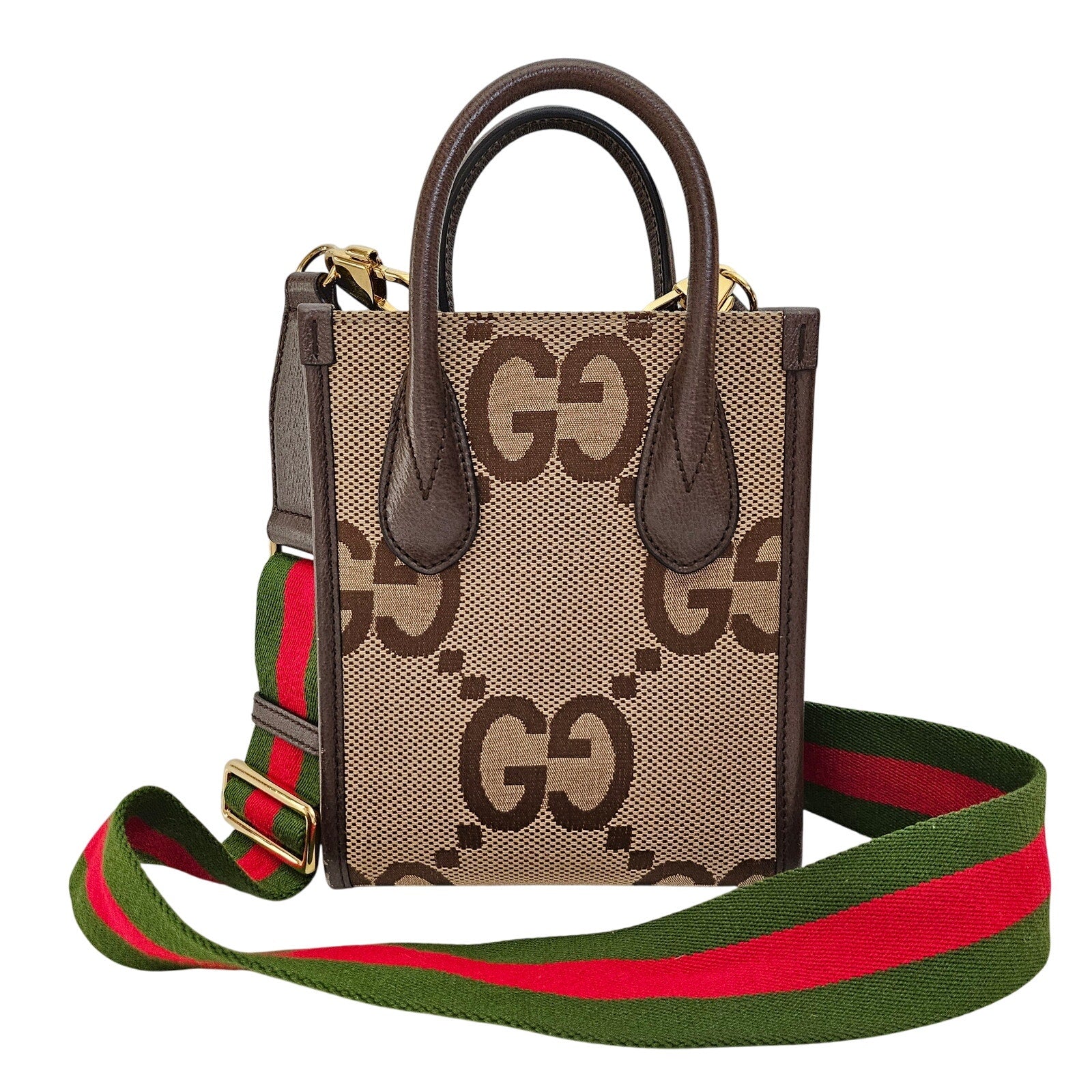 Gucci Monogram Jumbo GG Web Mini Vertical Tote
