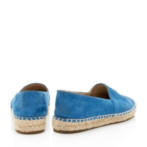 Chanel Blue Suede Cc Logo Espadrilles US 7 / EU 37