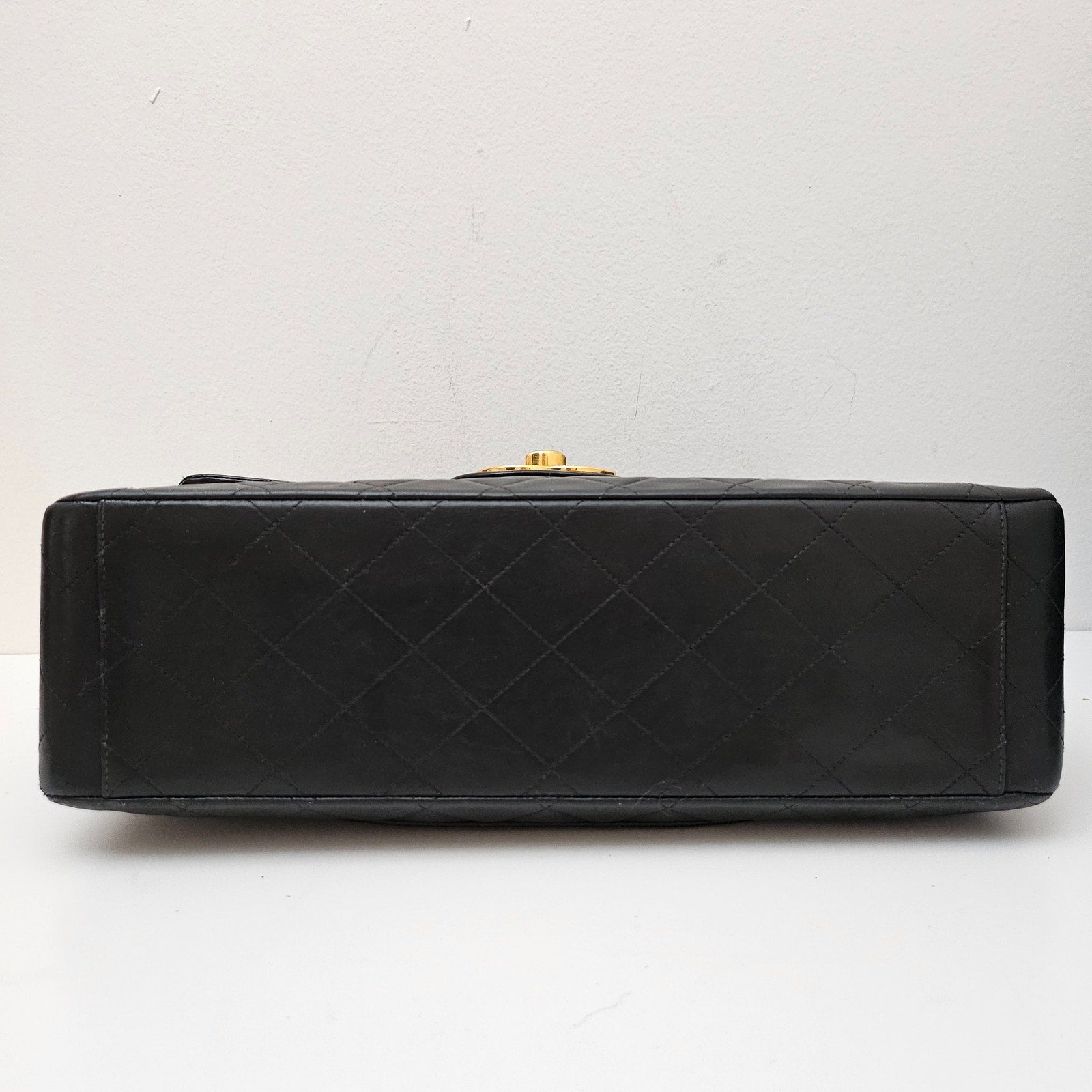 Chanel Lambskin Quilted XL Jumbo Single Flap Black