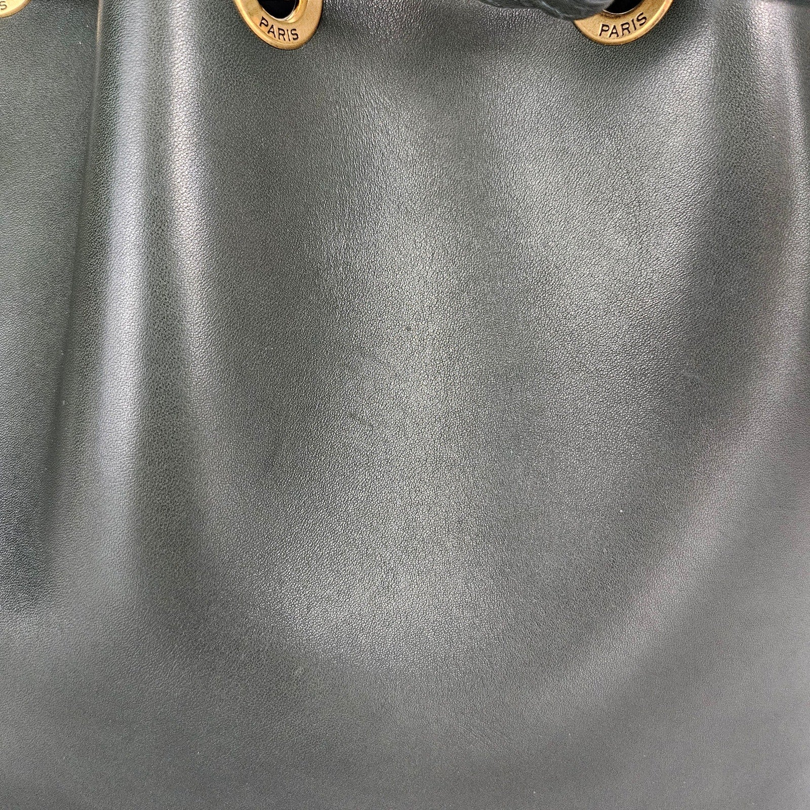 Saint Laurent Calfskin Paris VII Medium Hobo Dark Green