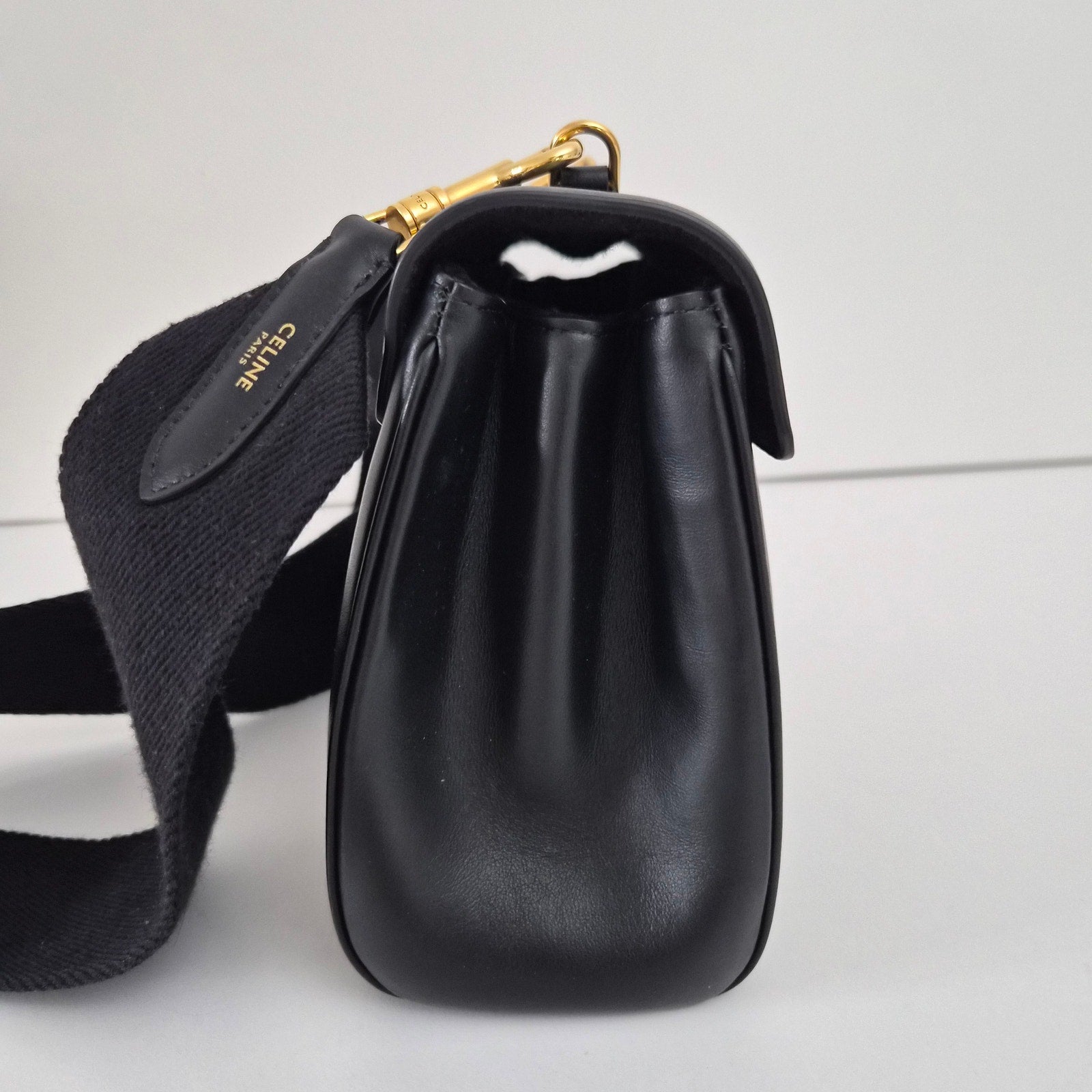Celine Smooth Calfskin Teen Soft 16 Shoulder Bag Black