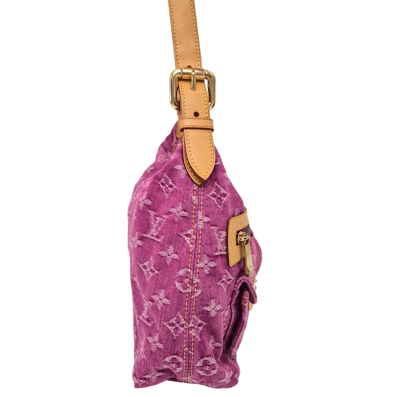 Louis Vuitton Fuchsia Denim Monogram Baggy PM Bag