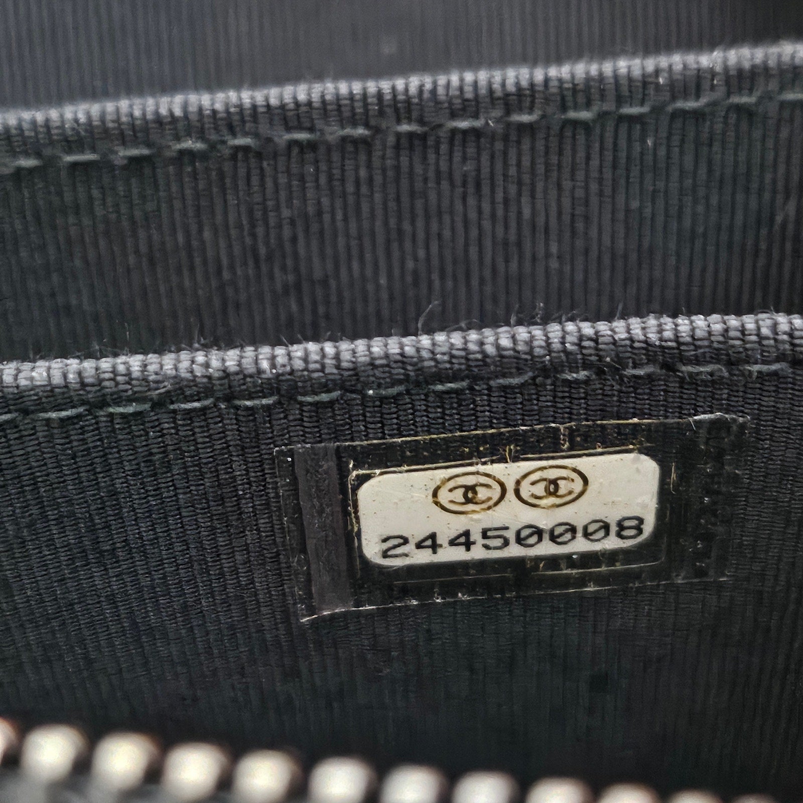 Chanel Chevron 17b Iridescent Caviar Leather Black