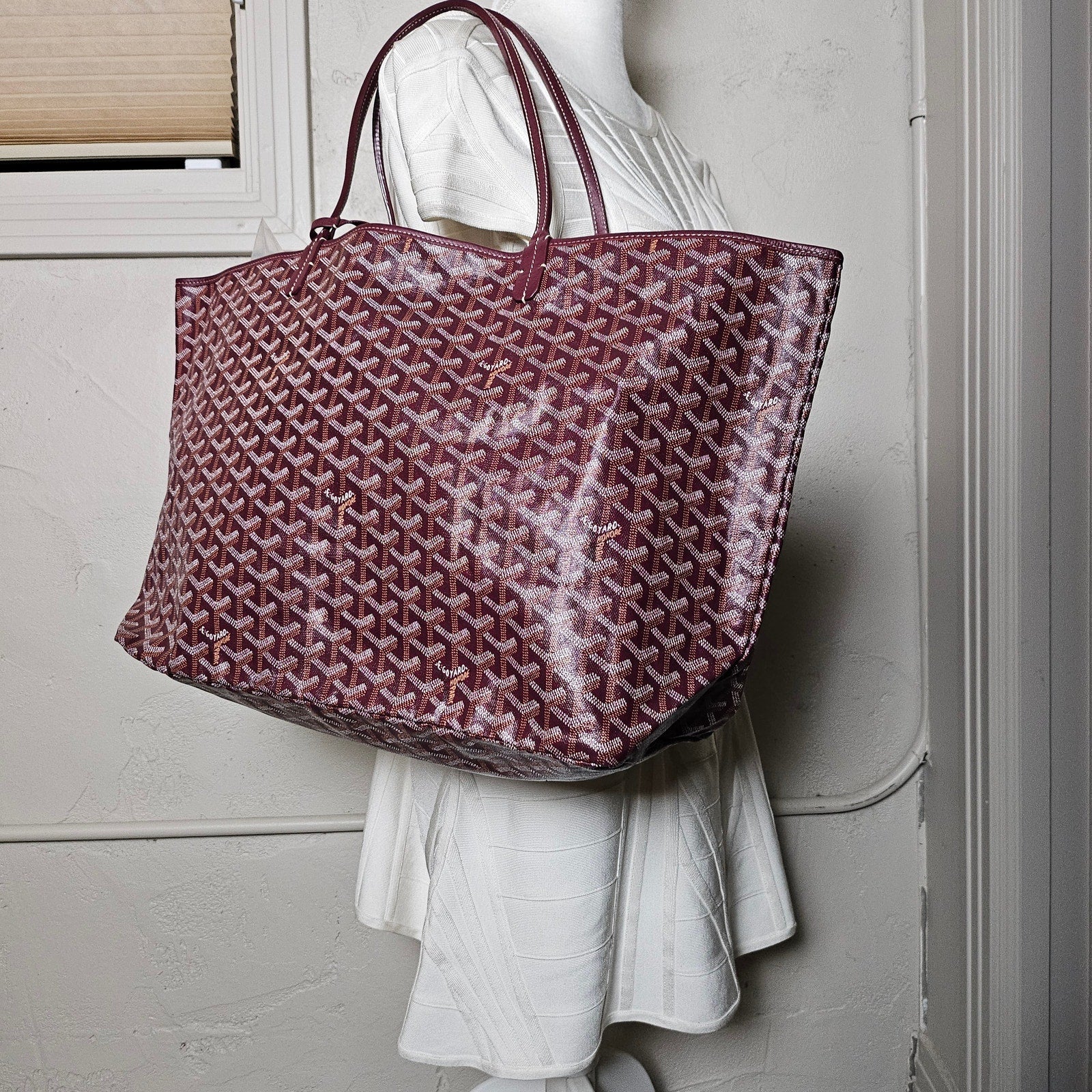 Goyard Saint Louis Goyardine GM Large Tote Burgundy