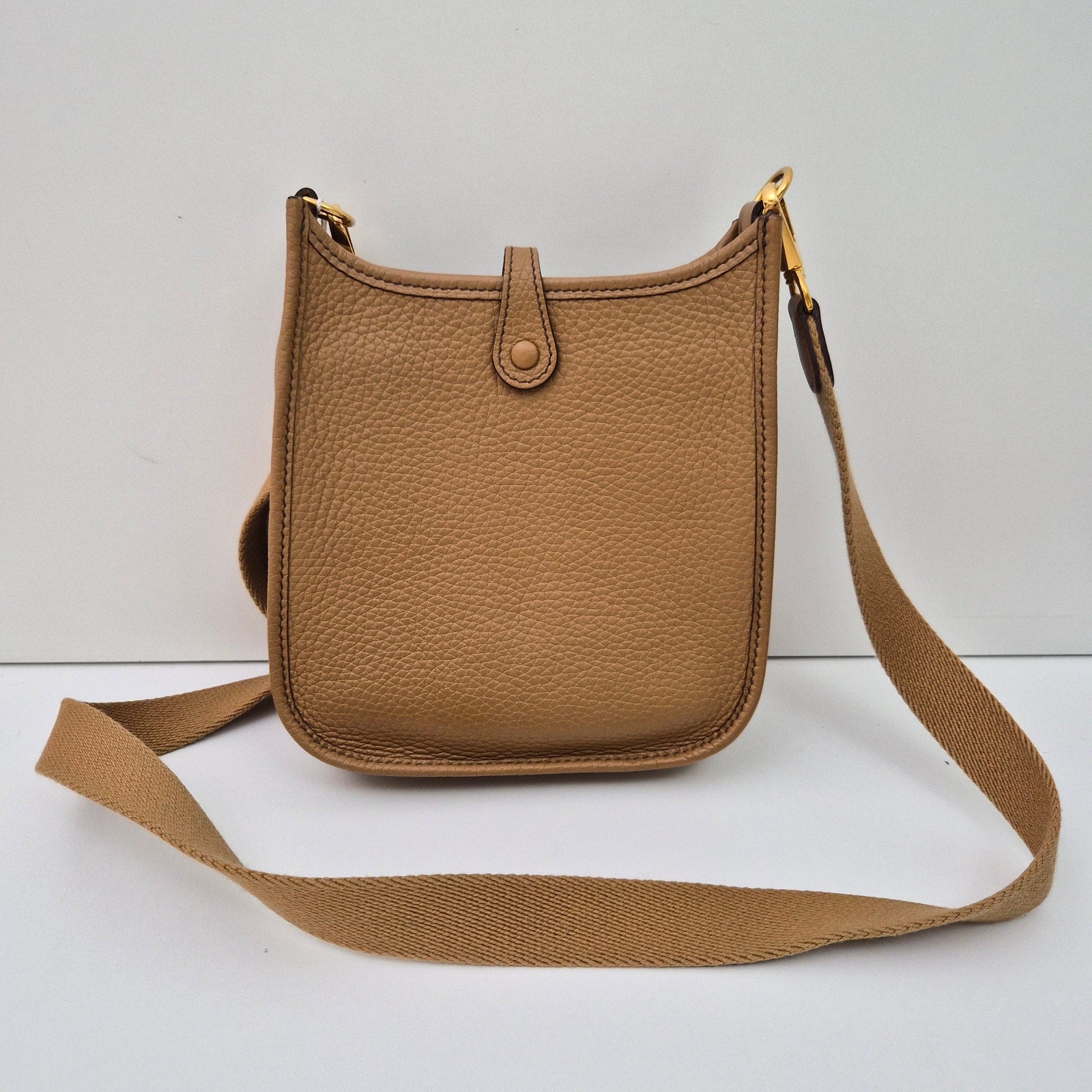 Hermes Evelyne Tpm Clemence Leather Cross Body Bag Tabac Camel Brown