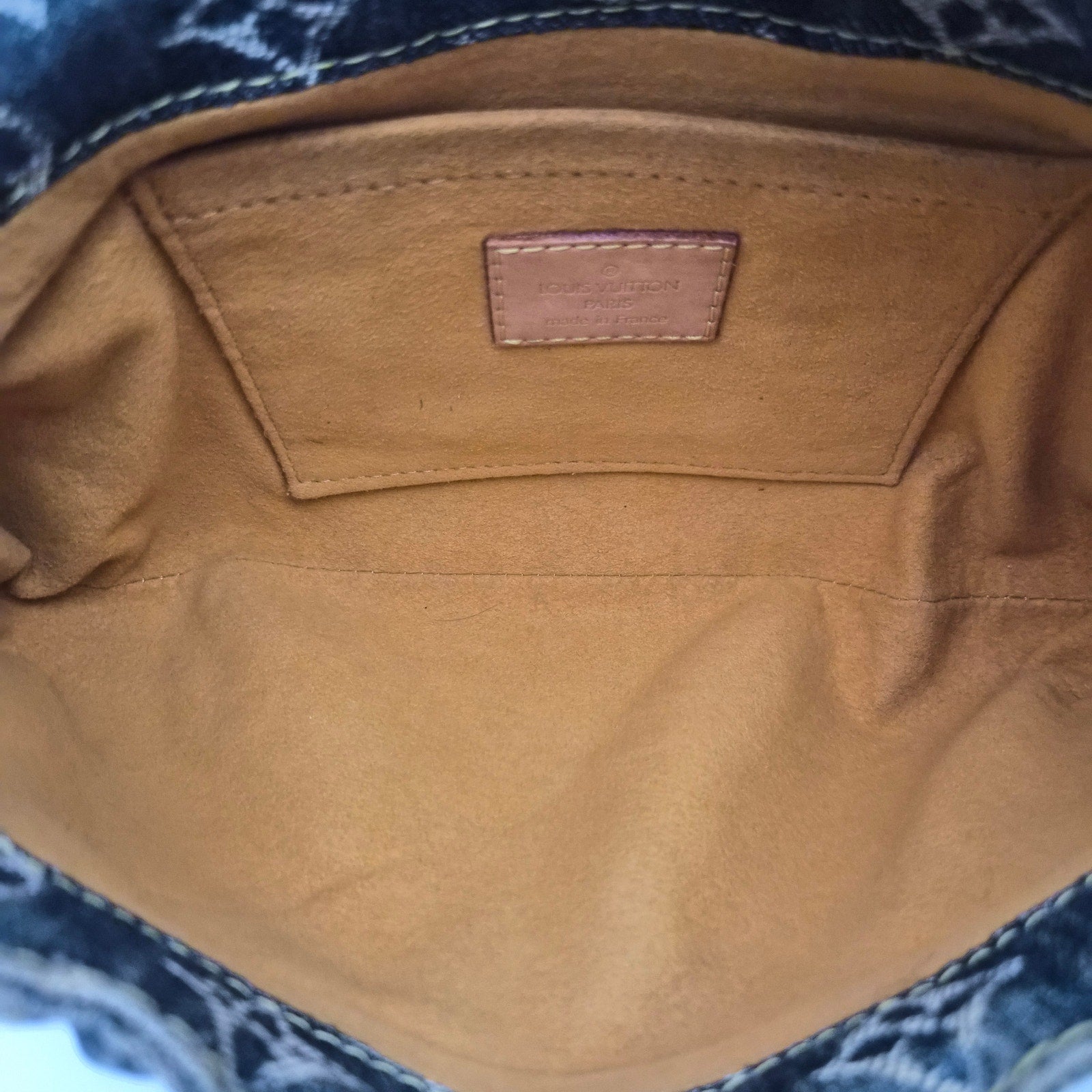 Louis Vuitton Blue Denim Raye Mini Pleaty Shoulder Bag