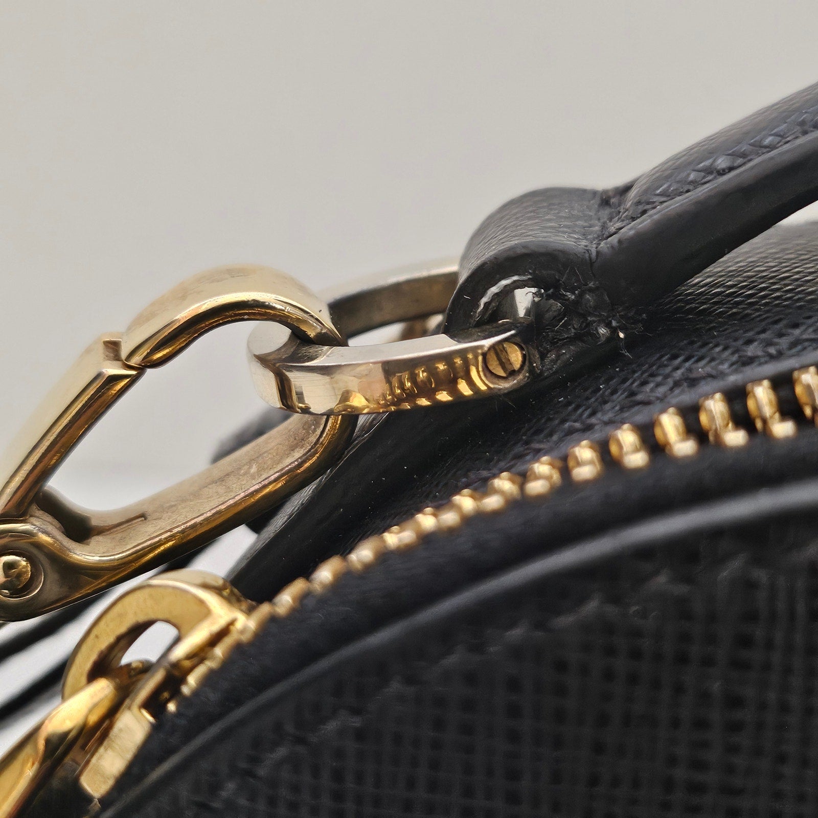 Prada Saffiano Leather Odette Heart Crossbody Black