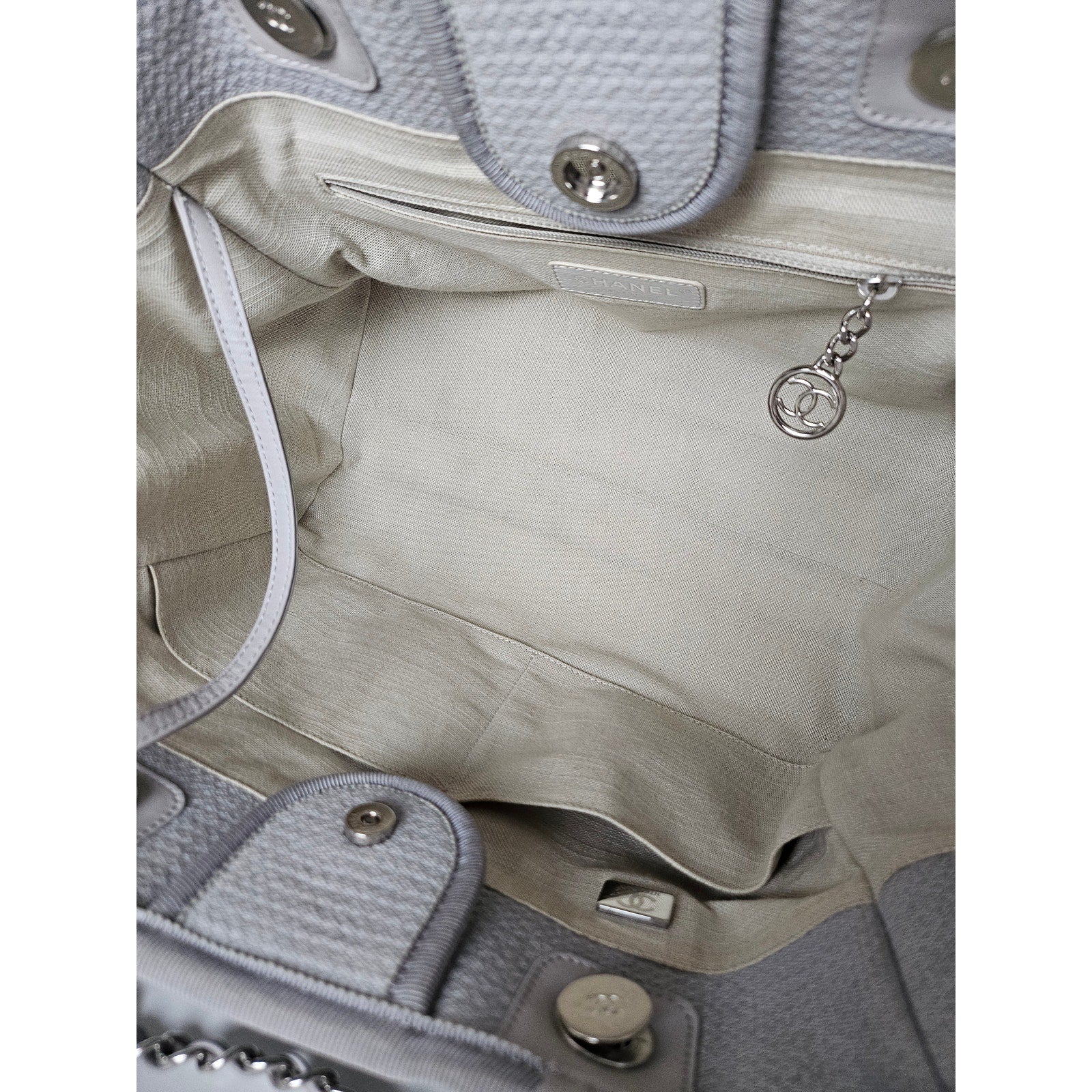 Chanel Small NM Deauville Canvas Tote Gris / Gray