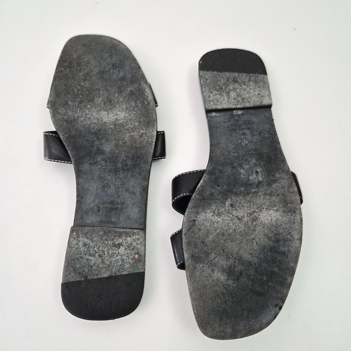Hermes Oran Leather Sandals Black US 6 / EU 36