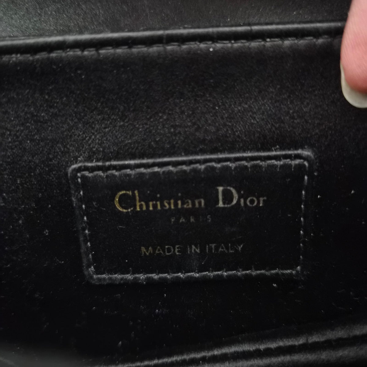 Christian Dior Satin Crystal Mini Saddle Bag
