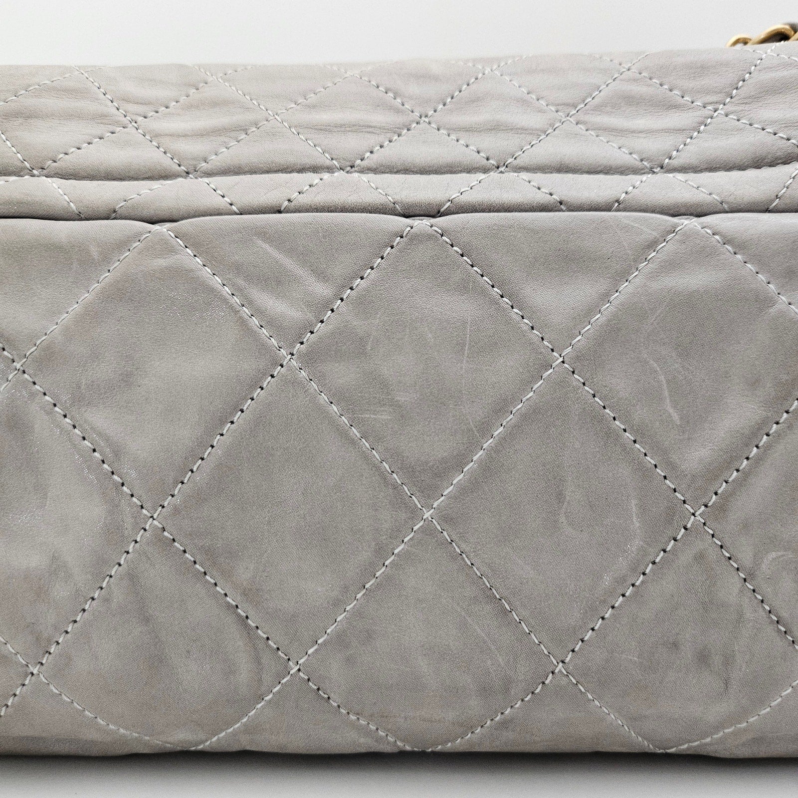 Chanel Grey Calfskin Chic Accordion Small Flap Bag