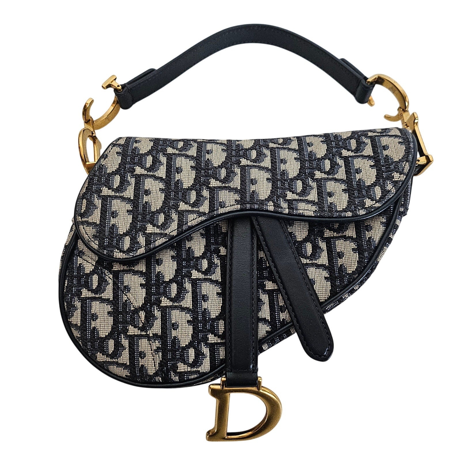 Christian Dior Oblique Mini Saddle Bag Blue