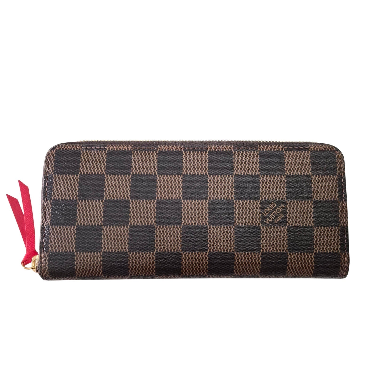 Louis Vuitton Damier Ebene Clemence Wallet Cherry