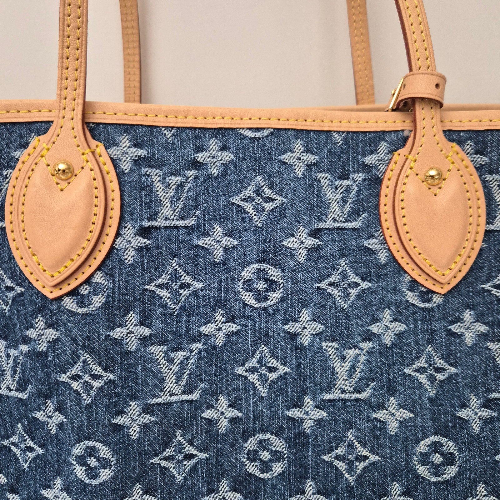 Louis Vuitton Monogram Denim Neo Neverfull MM Blue