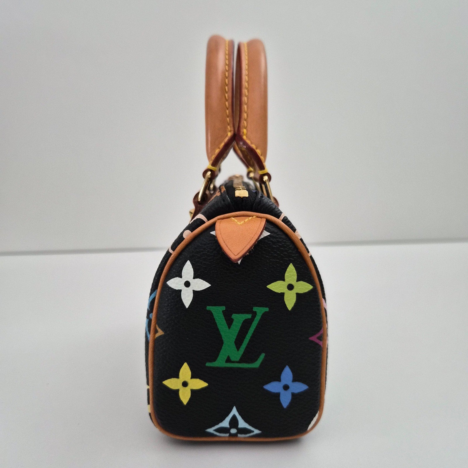 Louis Vuitton Takashi Murakami Black Multicolor Mini Speedy