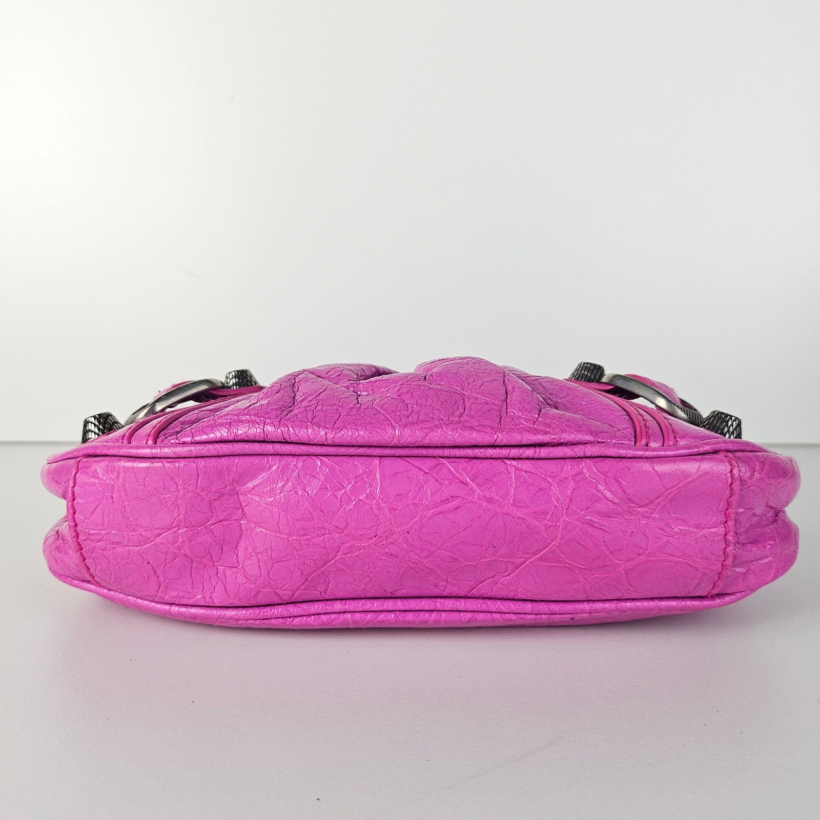 Balenciaga Agneau Arena Le Cagole Mini Bag With Chain Pink