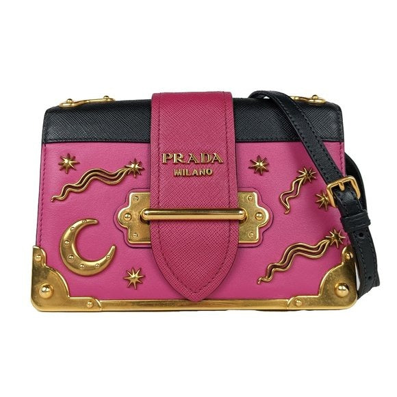 Prada Cahier Moon And Stars Astrology Pink Small Crossbody Bag