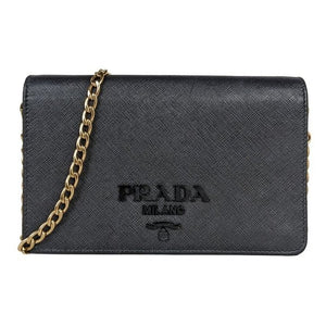 Black Prada Monochrome Saffiano And Leather Bag