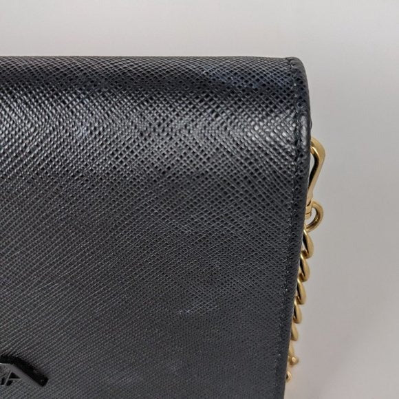 Stars Monogram Wallet on Chain Pebbled Leather Black GHW